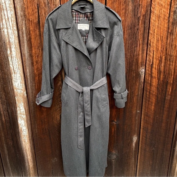 Michelle Stuart Jackets & Blazers - Michelle Stuart Gray Trench Coat and Belt with Zip-in Lining Size 14